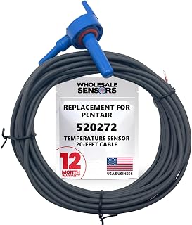 Replacement Pentair 520272 Air/Water/Solar Temperature Sensor, 20-Feet Cable for Pool/Spa 12 Month Warranty