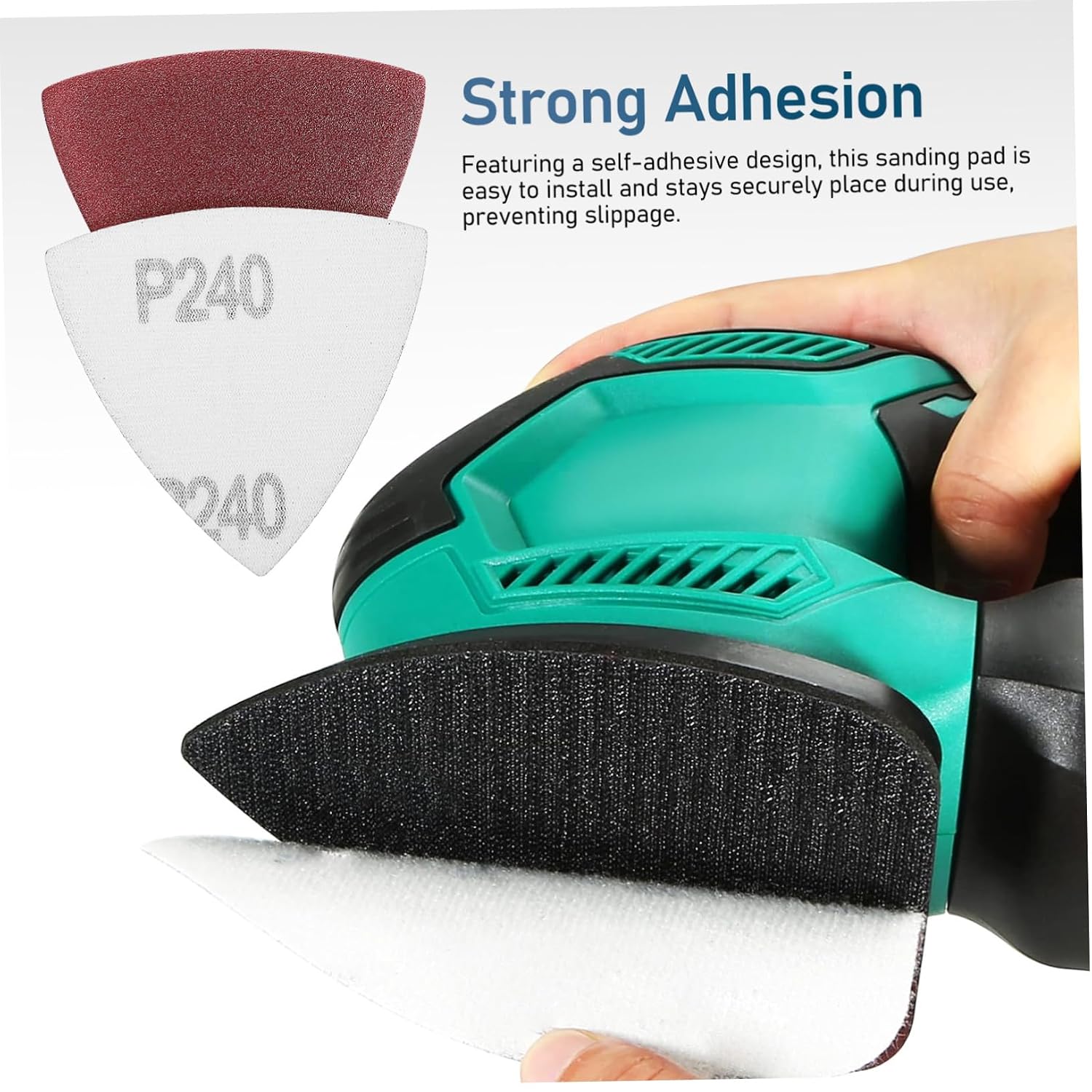 jojofuny 100pcs Triangle Sanding Pads Paper Multi Tool Sanding Pad Oscillating Tool Detail Sander Sandpaper for Electric Sander
