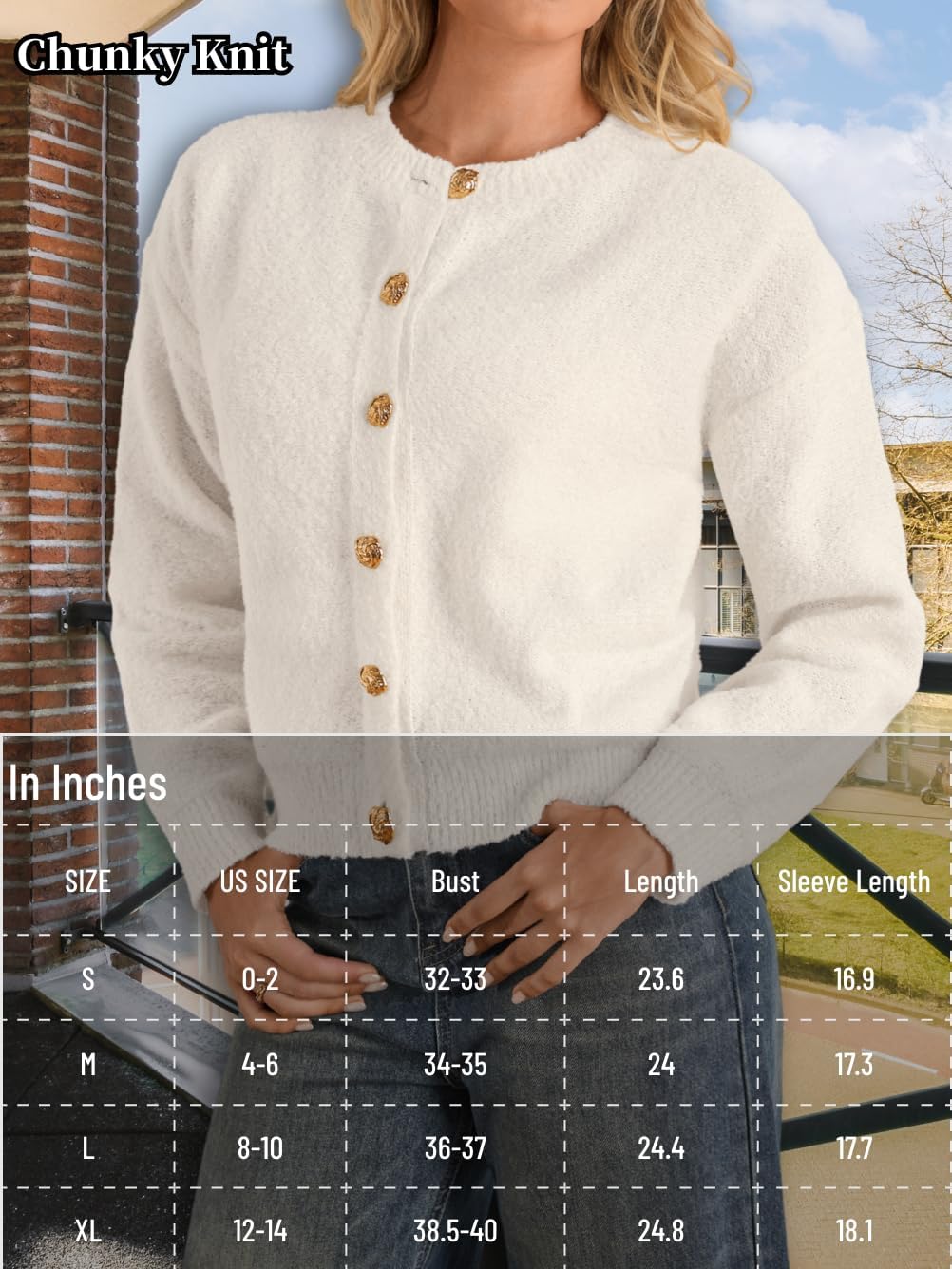 Chunky Knit Cardigan,Button Sweater Jacket for Women,Fall Trendy Cozy Cardigans - Image 6