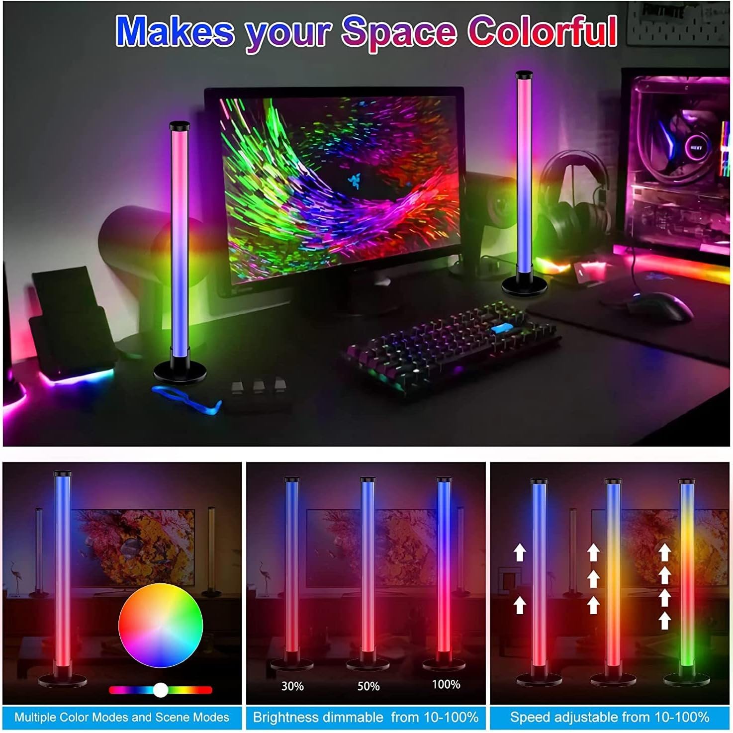 ThreeH APP Smart LED Light Bar e telecomando USB collegati con l'impostazione del timer per la retroilluminazione della TV da gioco della sala PC