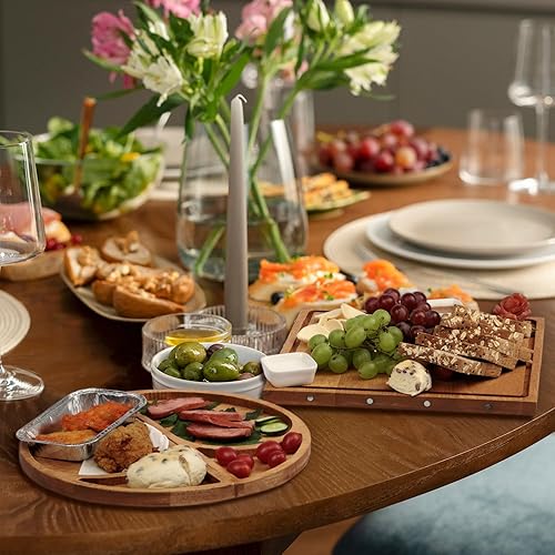 Miniatura 6 de Juego de regalo de tablero de charcutería de madera maciza de alta calidad, tablero magnético extra grande para quesos con bandeja de madera,