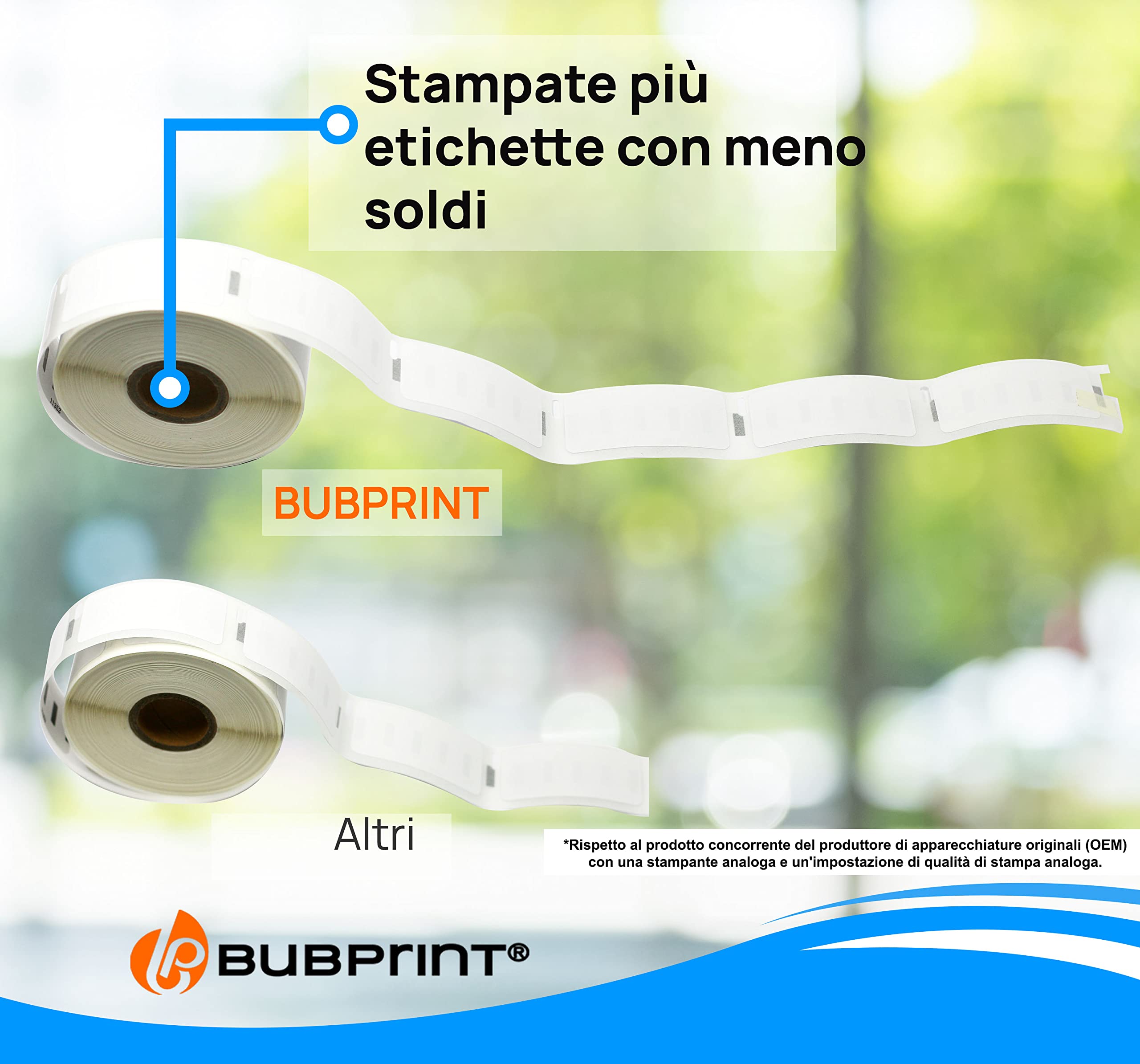 2x Bubprint Etichette compatibile per Brother DK-22205 per P-Touch QL500 QL500BW QL550 QL560 QL570 QL700 QL710 QL710W QL720NW QL800 QL810W QL820 QL820NWB QL820NW QL1060N QL1100