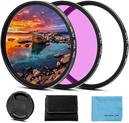 Miniatura 7 de Kit de filtro universal UV CPL FLD de 1.693 in Filtro de protección UV Filtro polarizador circular Filtro fluorescente con tapa de lente Reemplazo