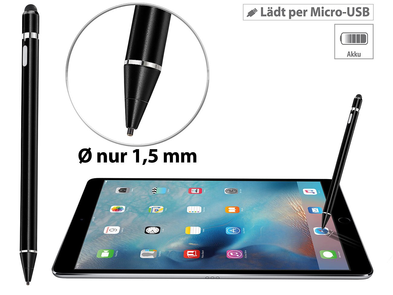 Callstel 2 Stylets Actifs Rechargeables pour écran Tactile - Compatible iPad Pro