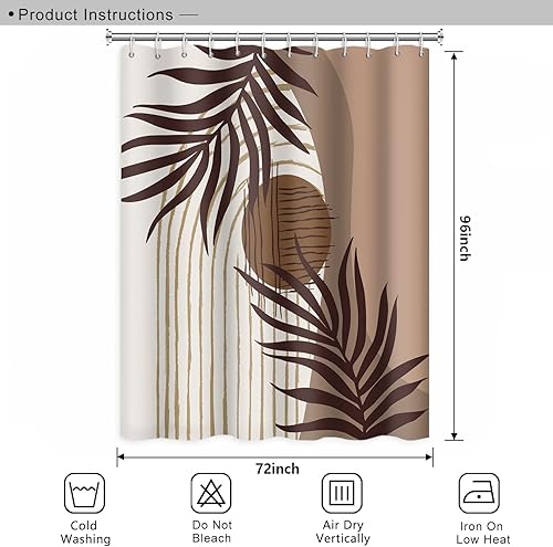 Miniatura 232 de Cortina de ducha de baño con temática de dinosaurio, cortina de ducha de hojas tropicales de dinosaurio verde con ganchos, cortina de ducha de tela