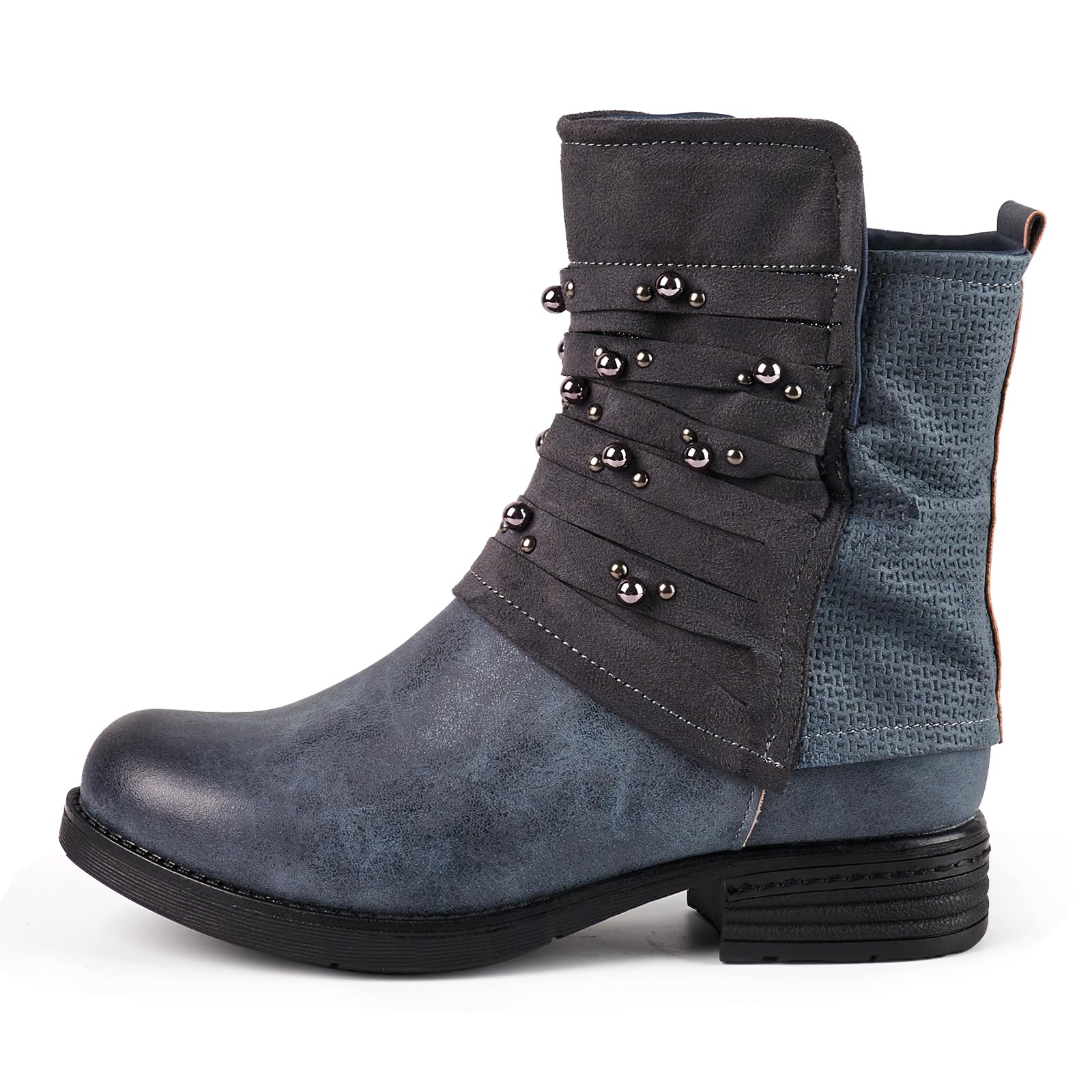 Lala Ikai Womens Combat Boots Motorcycle Ankle Fashion Boots