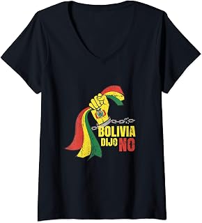 Womens Bolivia Dijo No Bolivian Flag Elections - Anti Corruption V-Neck T-Shirt