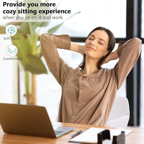 Miniatura 14 de Silla moderna de peluche para oficina en casa, bonita silla de escritorio tapizada con patas de metal dorado, silla giratoria ajustable con ruedas,