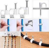 Vista 7 de ELII Kit de organización de cables de 327 piezas, 4 fundas para cables, 65 clips para cables con 13 soportes para cables, 25 rollos de correas Negro