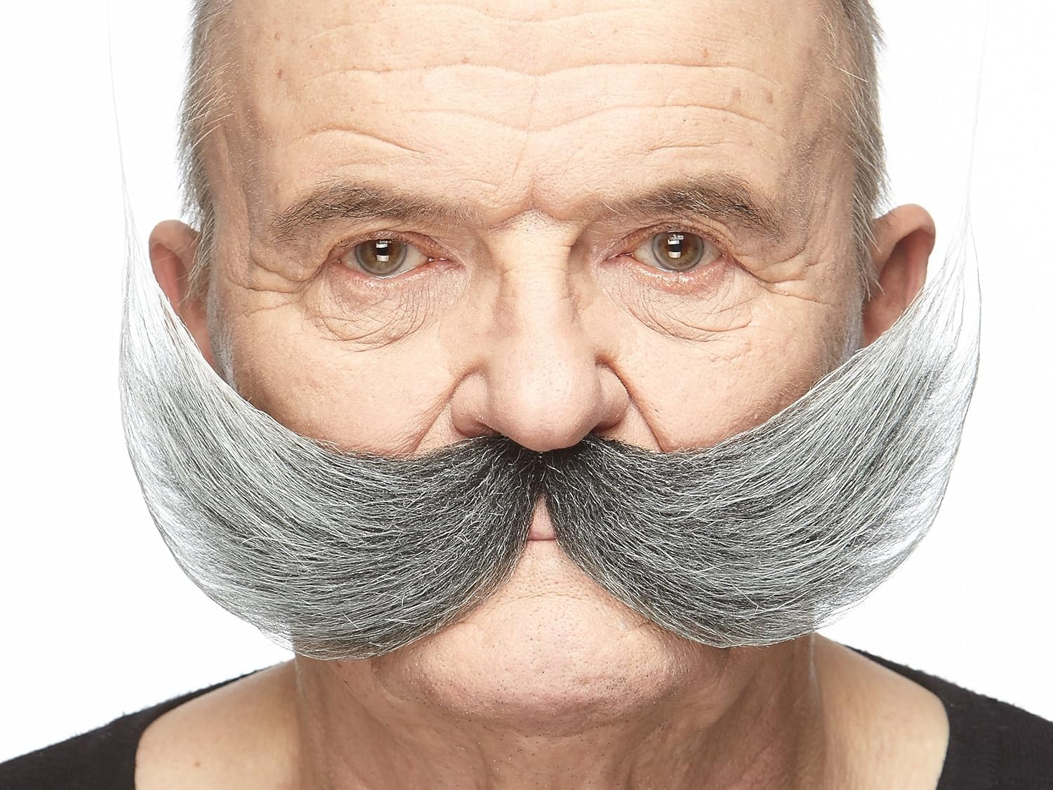 Mustaches Fake Mustache, Self Adhesive, Novelty, Fisherman's False Facial Hair, Salt and Pepper Color — image 1
