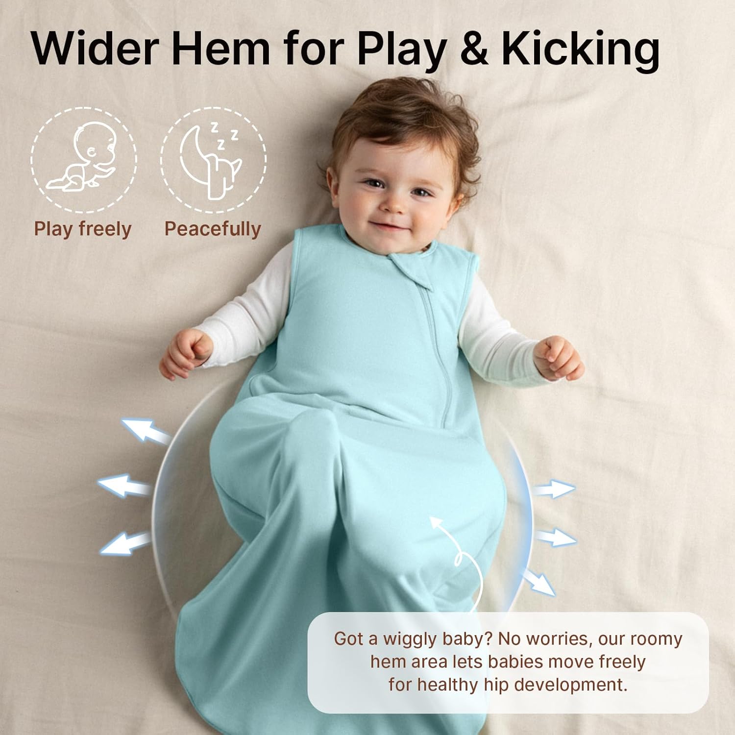 Rayon Made from Bamboo Sleep Sack 6-12 Months Ultra Soft Toddler Sleep Sack 1.0 Tog Baby Wearable Blanket Unisex Sleeping Bag for Babies Infant with 2-Way Zipper - Image 5