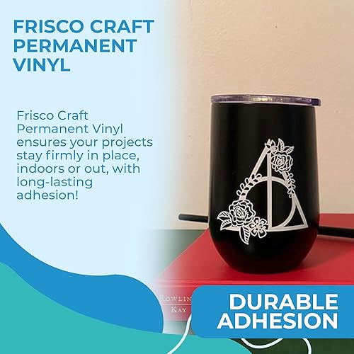 Miniatura 5 de Frisco Craft Vinilo permanente negro mate rollo de vinilo negro de 24 x 30 pies hojas de vinilo adhesivas compatibles con Silhouette y Cameo