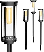 Vista 1 de Paquete de 4 luces solares para caminos al aire libre, luz solar brillante para sendero exterior, impermeable, luces solares decorativas