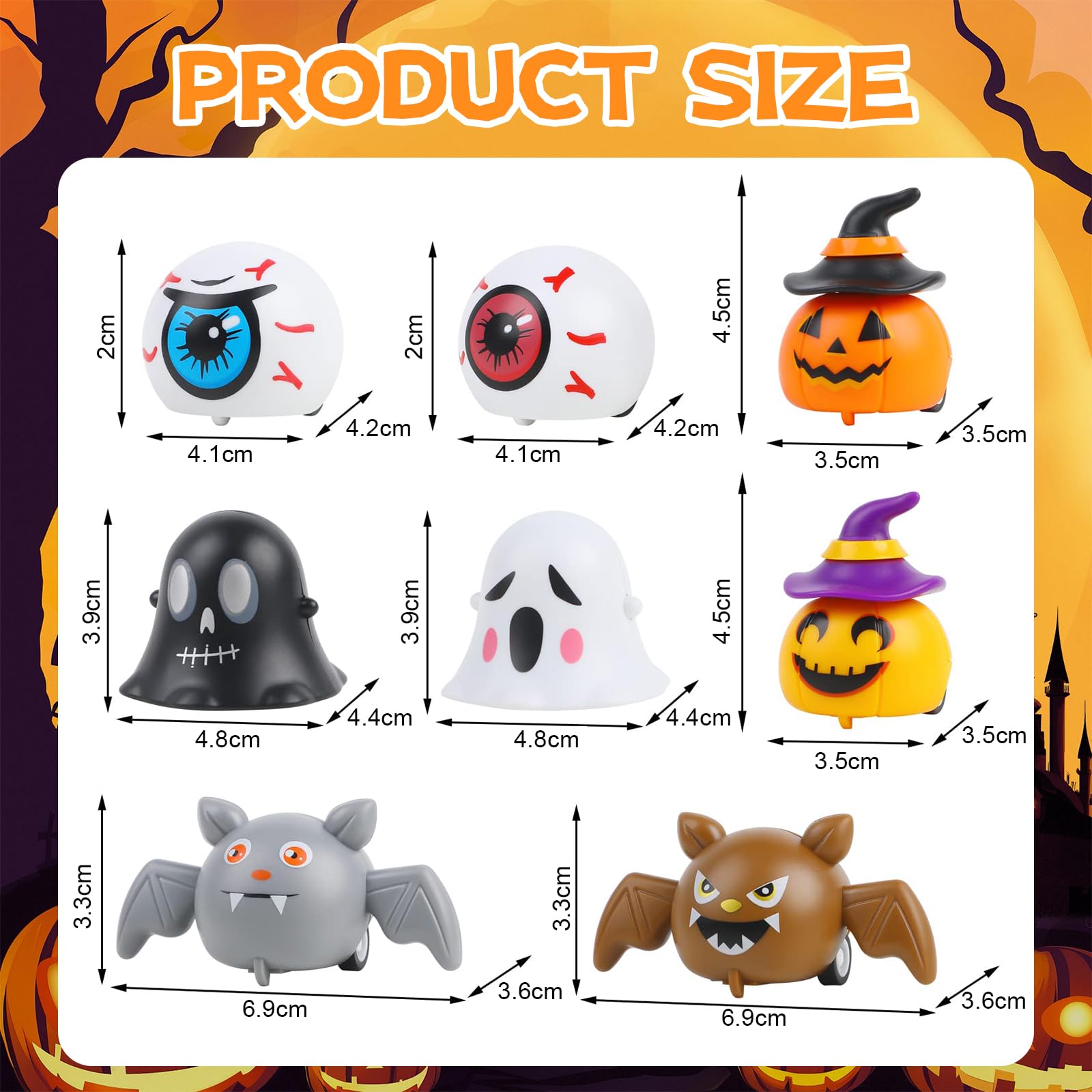 FloralGrace 24-Piece Halloween Pull-Back Toy Cars - Image 2
