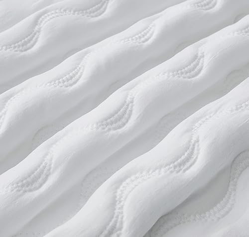 Miniatura 7 de Chezmoi Collection Destiny - Juego de edredón de 3 piezas, color blanco, tamaño King, juego de colcha acolchada ligera de microfibra suave lavada a