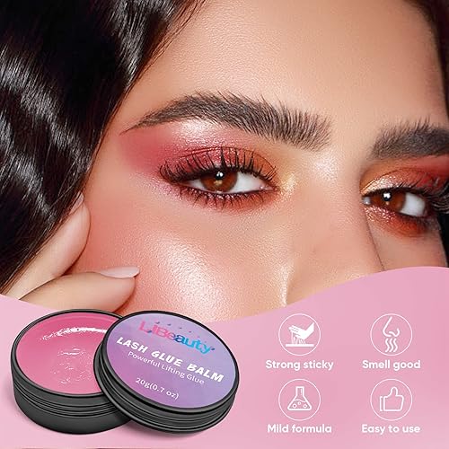 Miniatura 2 de Libeauty Lash Glue Balm Lash Lift Adhesive 0.71Oz20G Strong Sticky Fruit Flavor Eyelash & Eyebrow Perm Glue Balm for Long Lasting Individual Brow