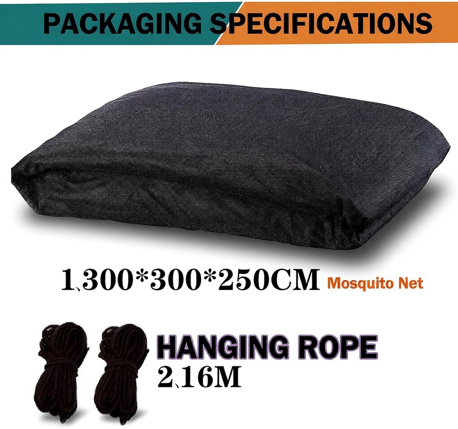 Large Outdoor Mosquito Net, Ultra-Fine Mesh Bug Net for Patio, Camping, Backyard, Portable Insect Screen with Rope for Family Dining, Picnic, Garden(B,Double: 300 * 500 * 250CM(24m))