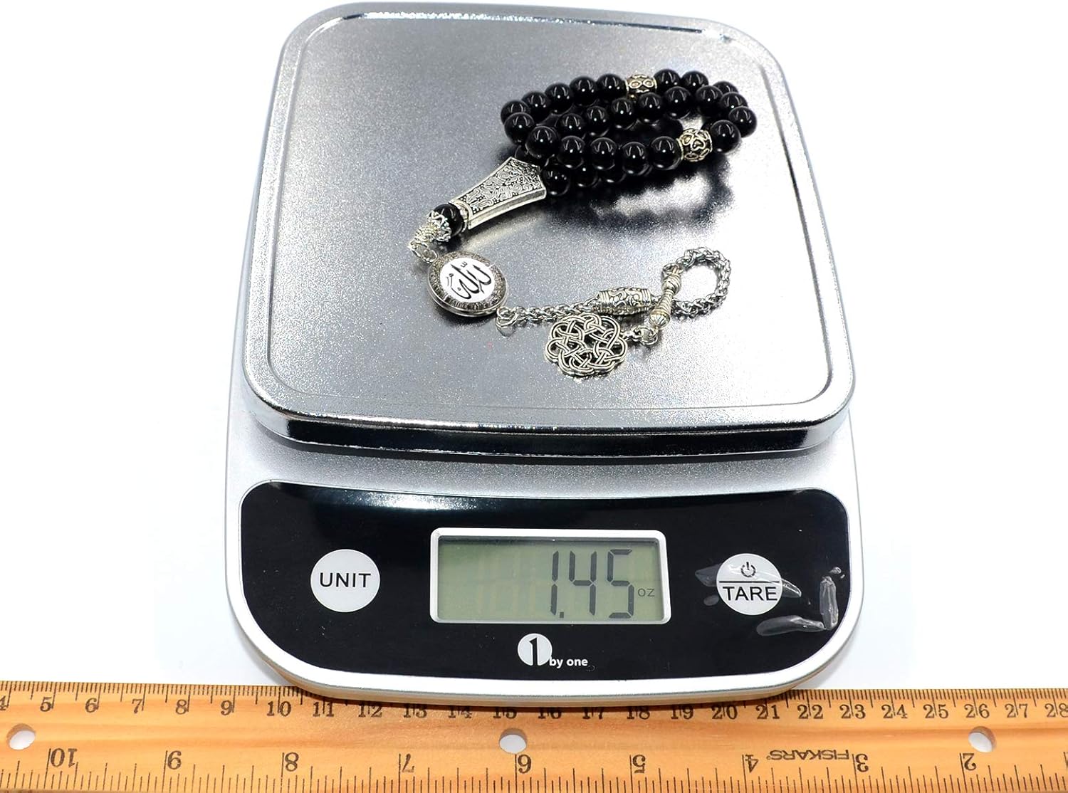 Special -Allah Tassel- Collection (8 mm -33 Beads) Worry Beads - Prayer Beads-Tesbih-Tasbih-Tasbeeh-Misbaha-Masbaha-Subha-Sebha-Sibha-Rosary (Black Agate Stone)
