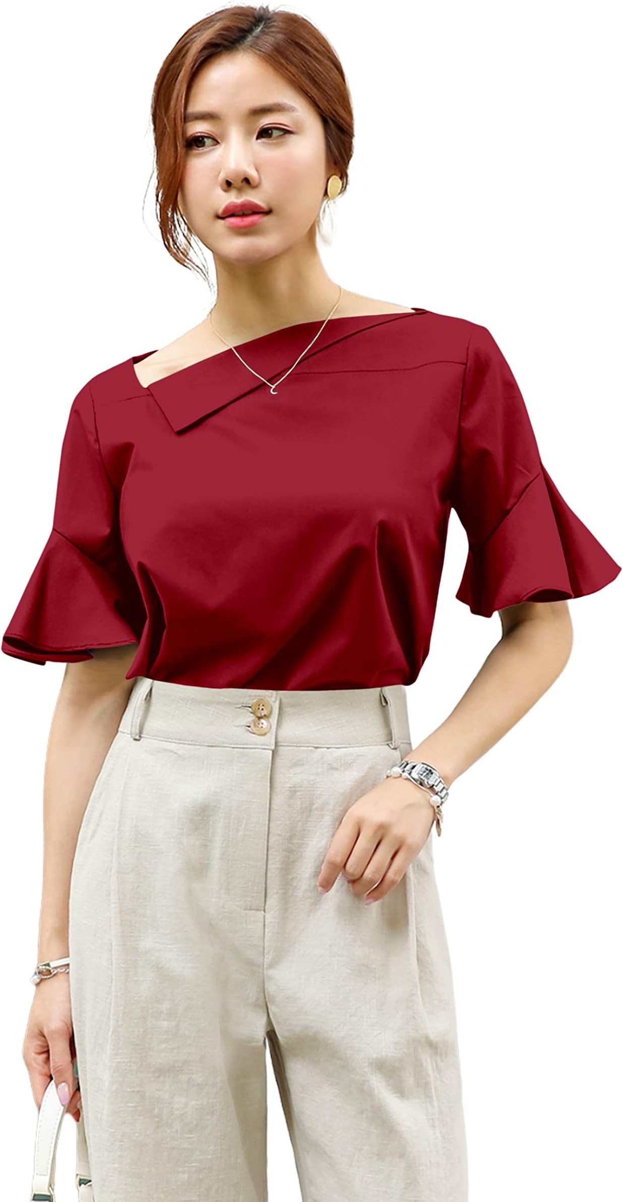 JashudiWomen's Solid Regular Fit Blouse