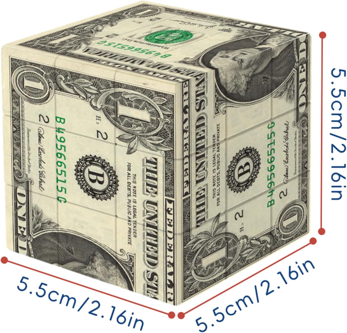 Dollar Cube 3x3 Speed Cube US Dollar Bill Magic Cube Money Design Educational Puzzles Toys