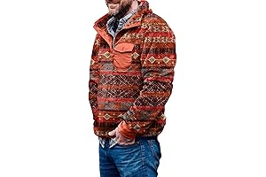 Men's Retro Ethnic Western Half Zipper Pullover