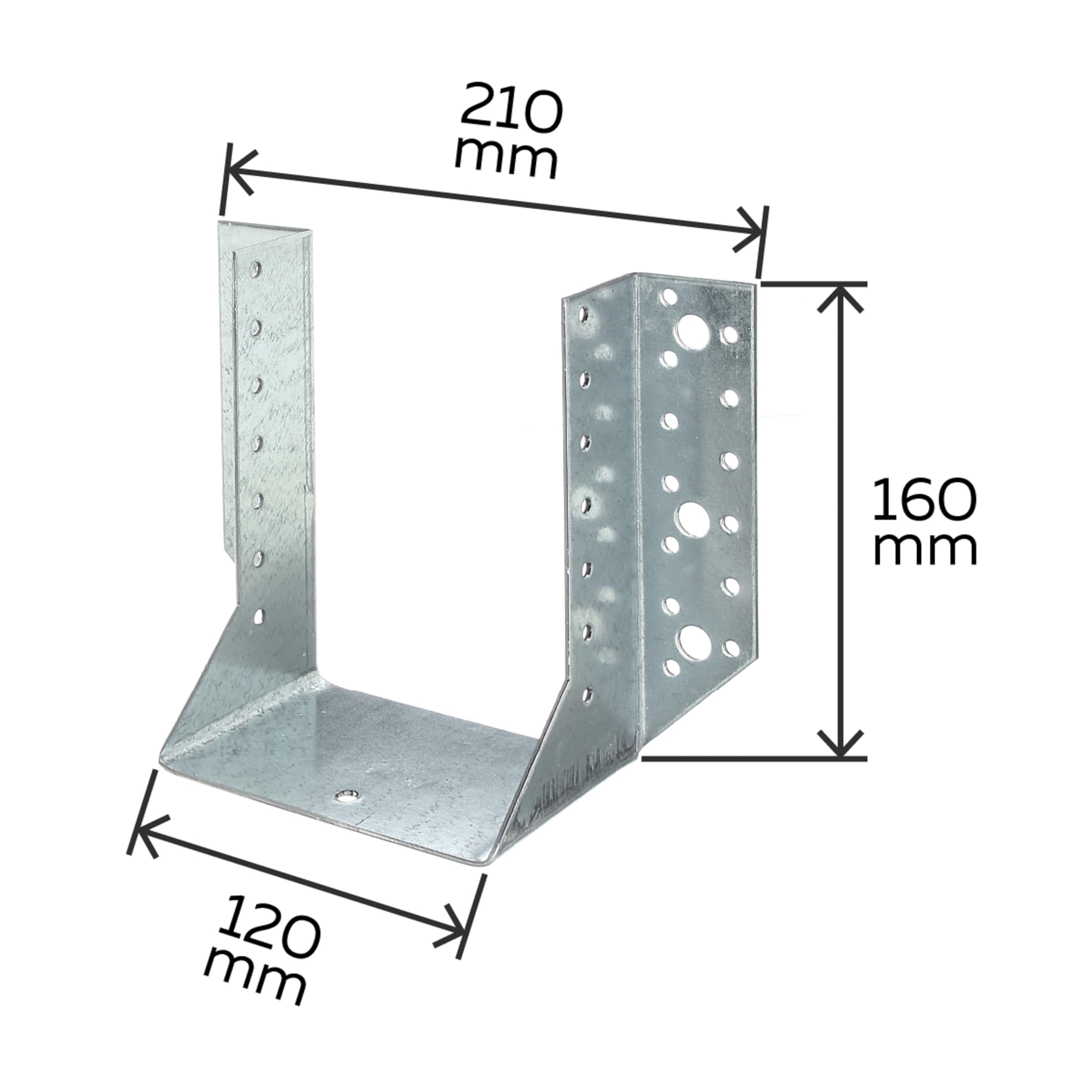 Alberts 847050 Sabot de poutre | type A | galvanisé sendzimir | 120 x 160 mm | kit de 10