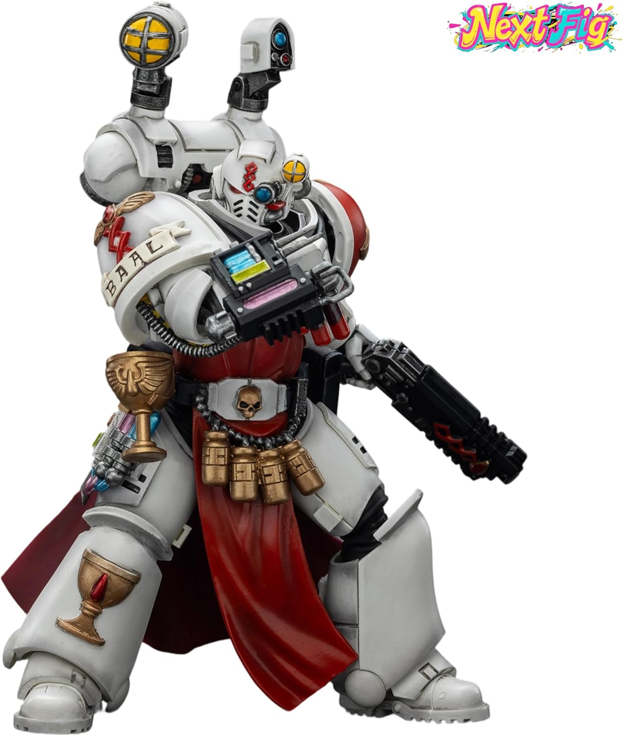 JOYTOY Sanguinary Priest Warhammer 40K 1/18 Action Figures Blood Angels Sanguinary Priest with Heavy Bolt Pistol chainsword and narthecium Collectible Model 4.8Inch Birthday Gifts