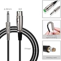 Vista 3 de HOTEC Micrófono de mano dinámico vocal premium con cable XLR desmontable de 19 pies e interruptor de encendido/apagado (negro metálico) (H-W07)