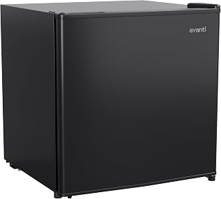 Avanti RM16J1B Mini Fridge Compact Refrigerator for Home Office or Dorm, Features Single Reversible Door Removable Shelf Manual Defrost and Adjustable Temperature Control, 1.6-Cu.Ft, Black