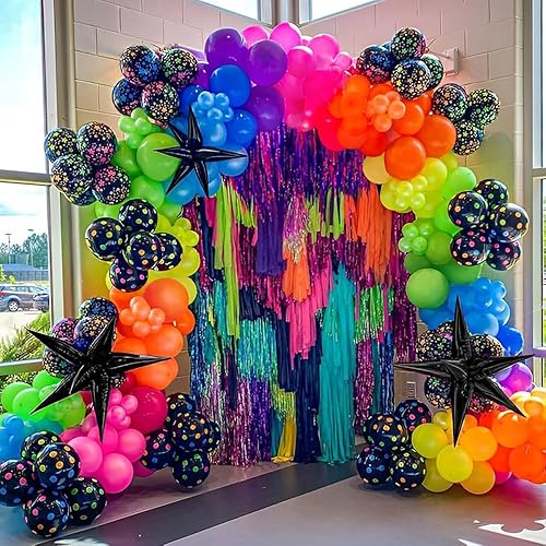 Miniatura 1 de Kit de guirnalda de arco de globos de neón de 165 piezas para decoraciones de fiesta que brillan en la oscuridad, globos fluorescentes fluorescentes