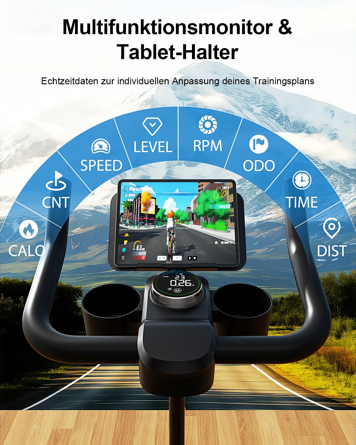 2026 Neu Heimtrainer Fahrrad mit App, Lacuffy Einstellbarer Magnetischer Widerstand Hometrainer Fahrrad, Leise & Bequem Ergometer Heimtrainer, LCD-Display, Bis 136KG mit KI-Coach