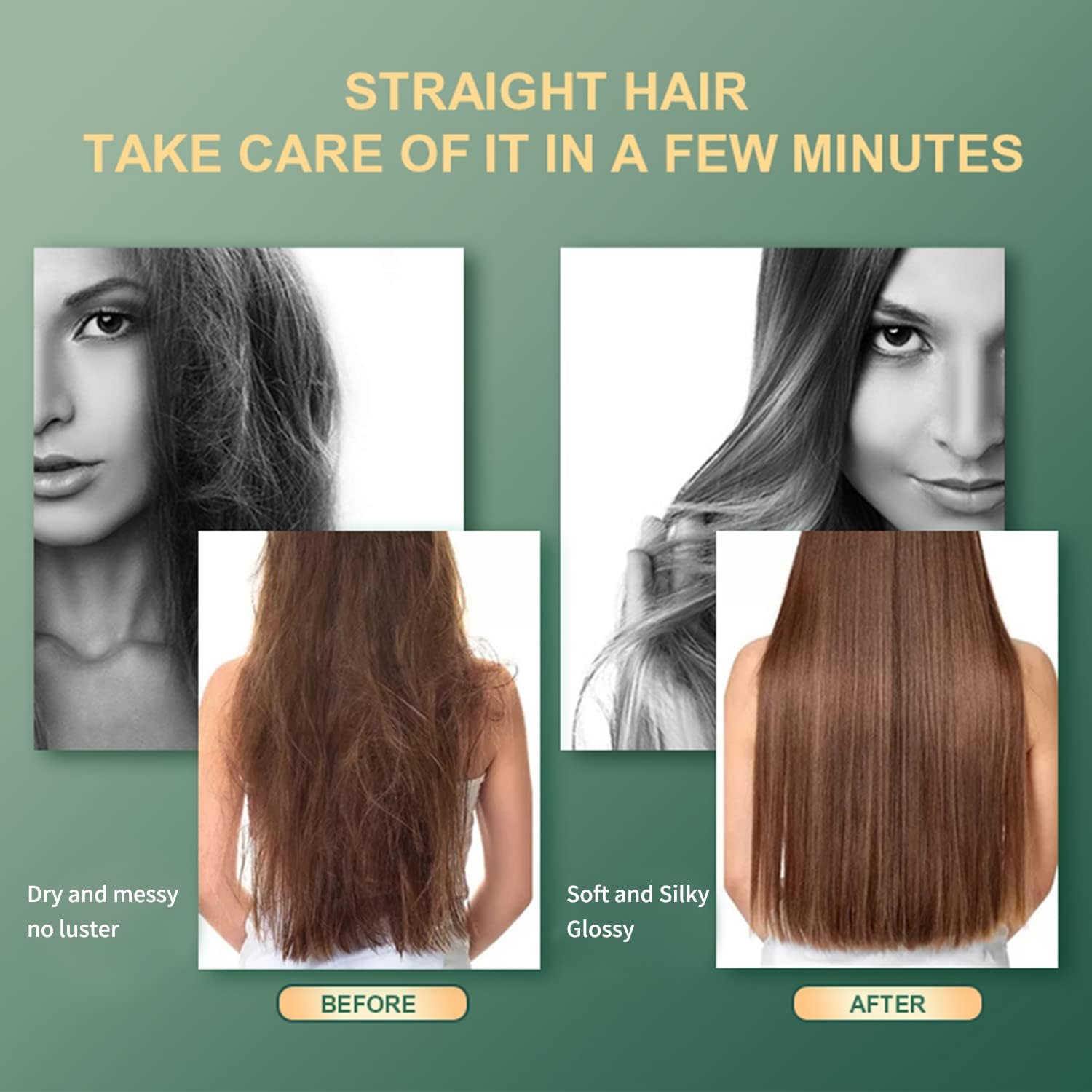 Heated Hair Straightener Brush Comb for Women Negative Ion Electric Hair Straightening Curling Hair Style Tool with LED Display 7 Temperature Mode : Beauty & Personal Care