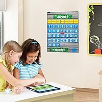 Vista 7 de Calendario mensual de bolsillo, calendario escolar, kit de calendario escolar para aula escolar recursos de aprendizaje (gris)