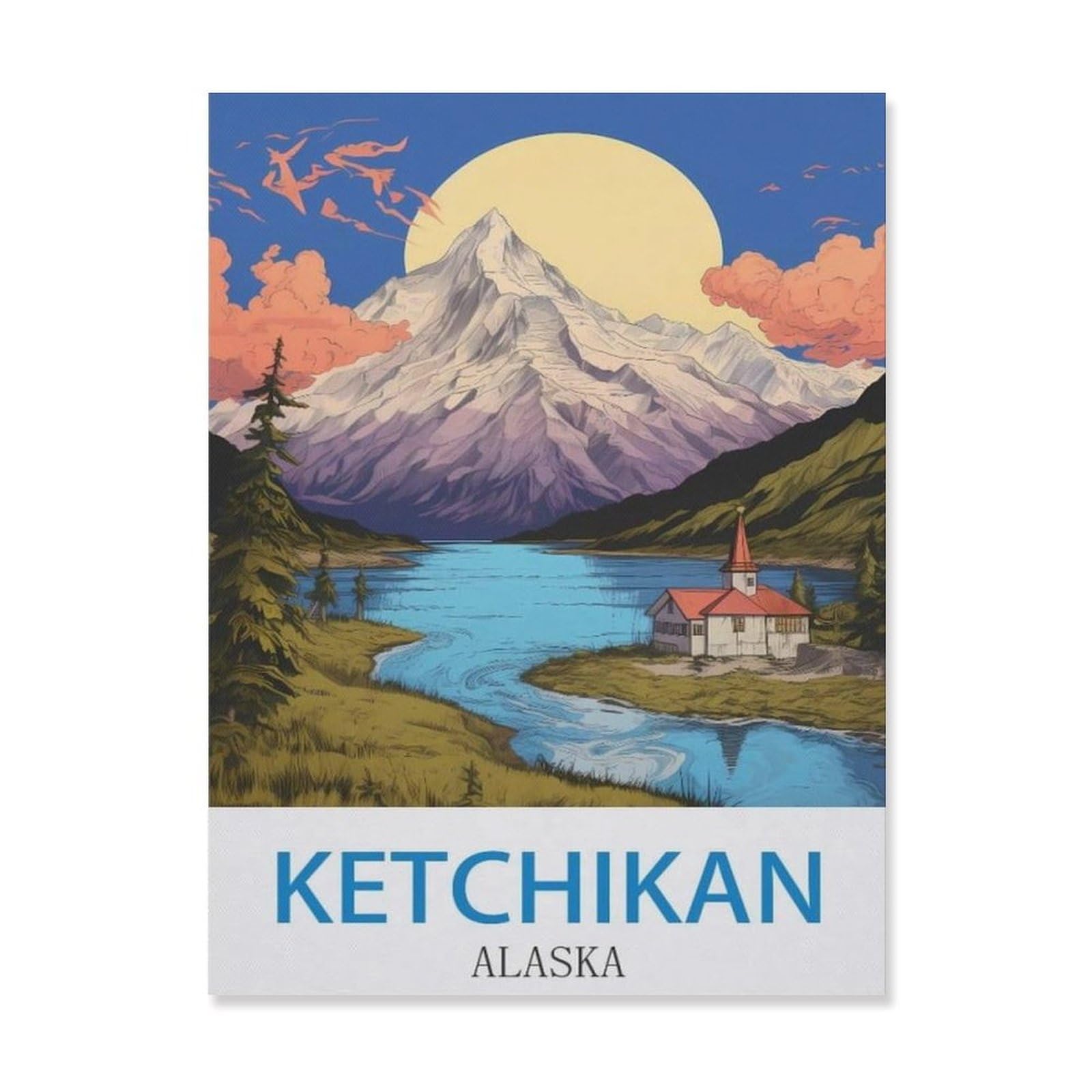 Tin Sign，Ketchikan Alaska，Personalized Tin Sign Vintage Sign for Wall Outdoor, Indoor, Street, Office, Home,Bar Man Cave Decor(15x30cm）6x12 inch-EG40