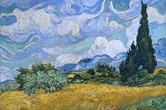 Vincent Van Gogh Wheat Field With Cypresses Van Gogh Wall Art Impressionist Painting Style Nature Forest Wall Decor