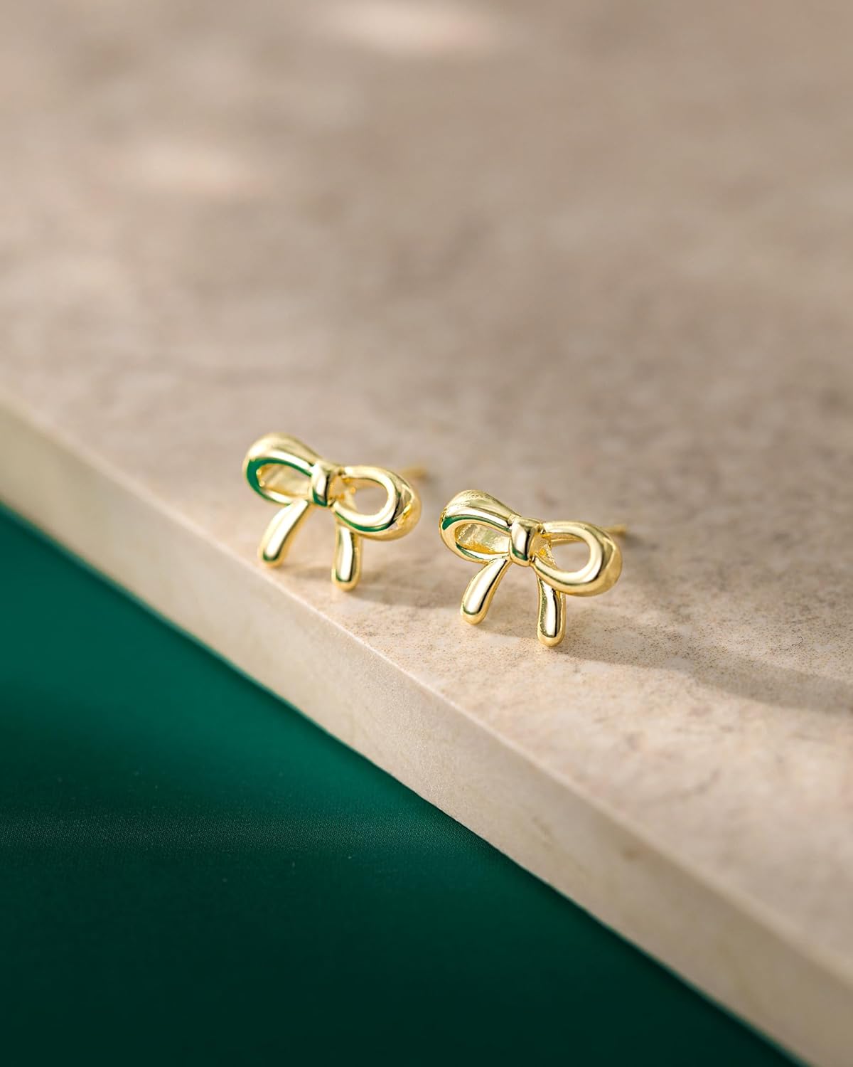 Small Bow Earrings for Women – Bow Earrings 14K Gold/White Gold Plated Minimalist Simple Coquette Ribbon Jewelry - Image 5