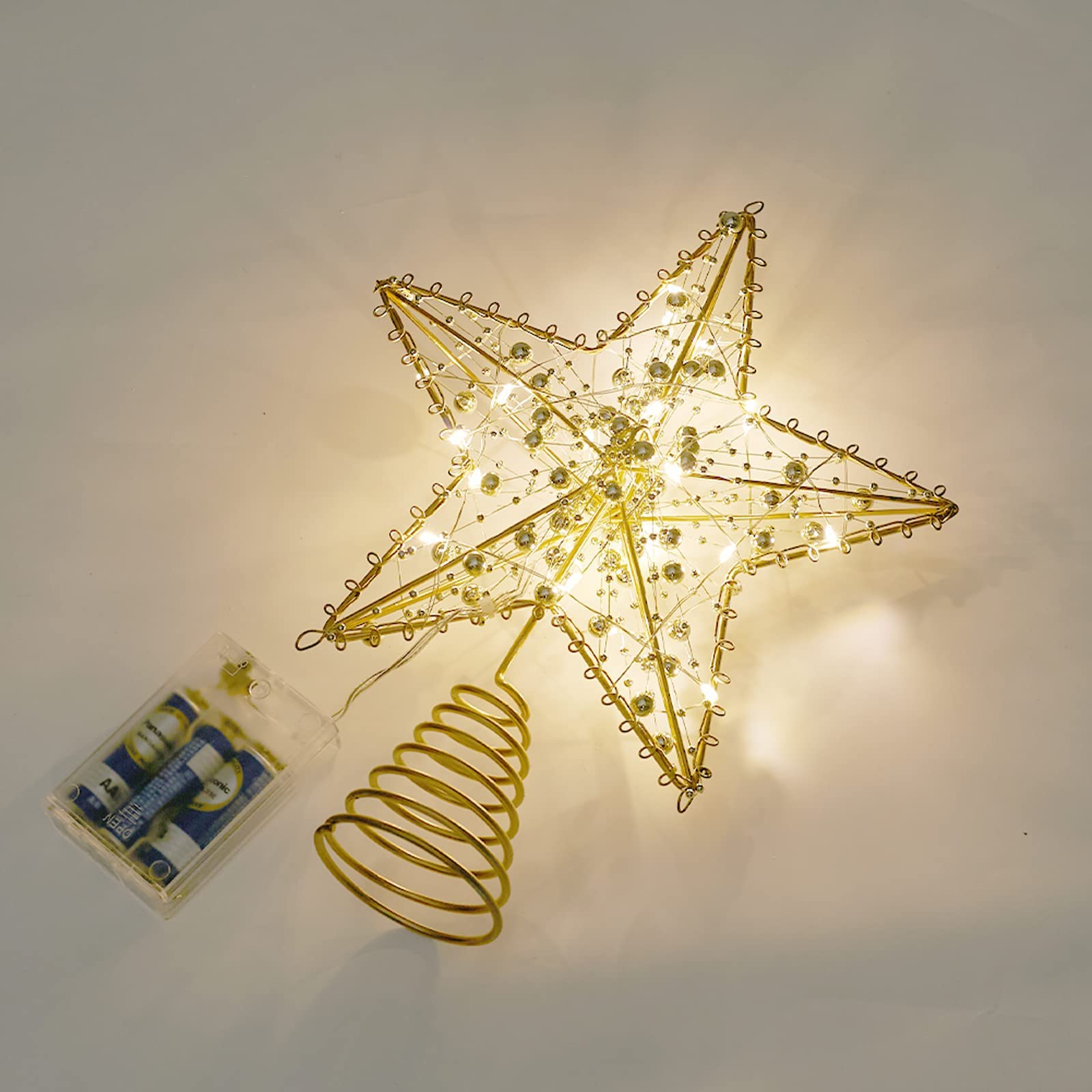 ツリートップライト　シルバー　星　タイマー付き　LEDライト　可愛い　キラキラ Amazon.co.jp: LEDライト付きキラキラツリートップ、ツリートップ