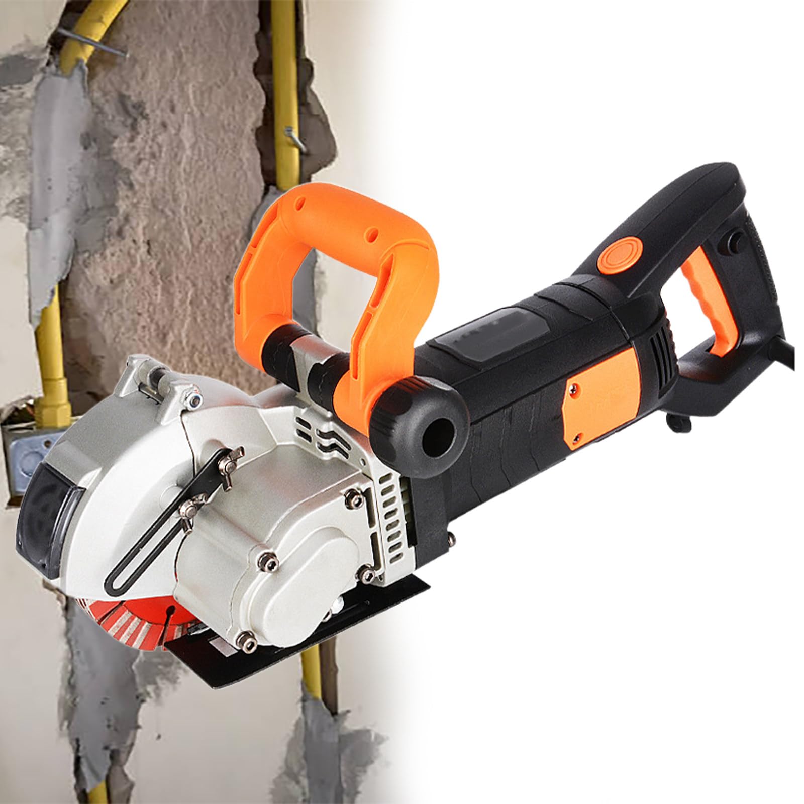 Iuoklu Wall Chaser Concrete Cutter, Electric Concrete Groove Cutting Machine With 5 Pieces Saw Blades, For Brick Granite Marble Concrete, Cutting Width 40 Mm, Cutting Depth 42 Mm