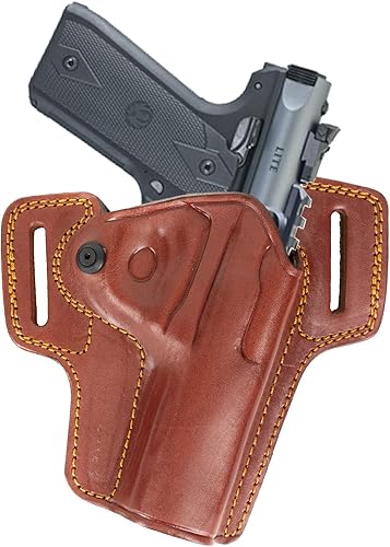 Para Ruger Mark IV Lite 2245 Combat Master Owb Funda de cuero para pistola de cinturón