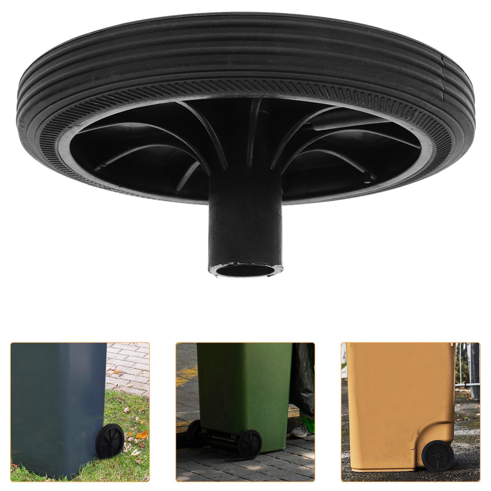 Alasum Ruote Nero 2 per Pezzi Bidoni di Spazzatura della Ricambio in Plastica Foro 2,3cm Facilità di Manutenzione Maggiore Mobilità Pattumiera Esterno
