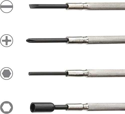 Miniatura 3 de STEELMAN 41776 juego de desarmadores de precisión con cabezal plano y Phillips largo, 6 unidades