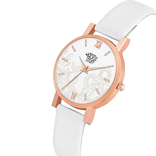 SWADESI STUFF Flower Analogue Girl's & Women's Watch (Gold Case Multi Colored Leather Strap)