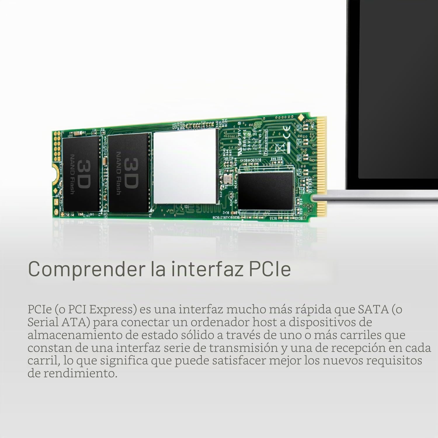Transcend 512GB MTS220S NVMe PCIe Gen3 x4 M.2 2280 Disco de Estado Sólido Interno 3D TLC NAND con Caché DRAM TS512GMTE220S
