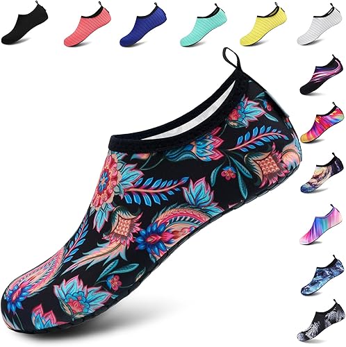 Vifuur - Zapatos para deportes acuáticos, calcetines acuáticos, de secado rápido, para yoga, dan la sensación de andar descalzo, sin cordones, para
