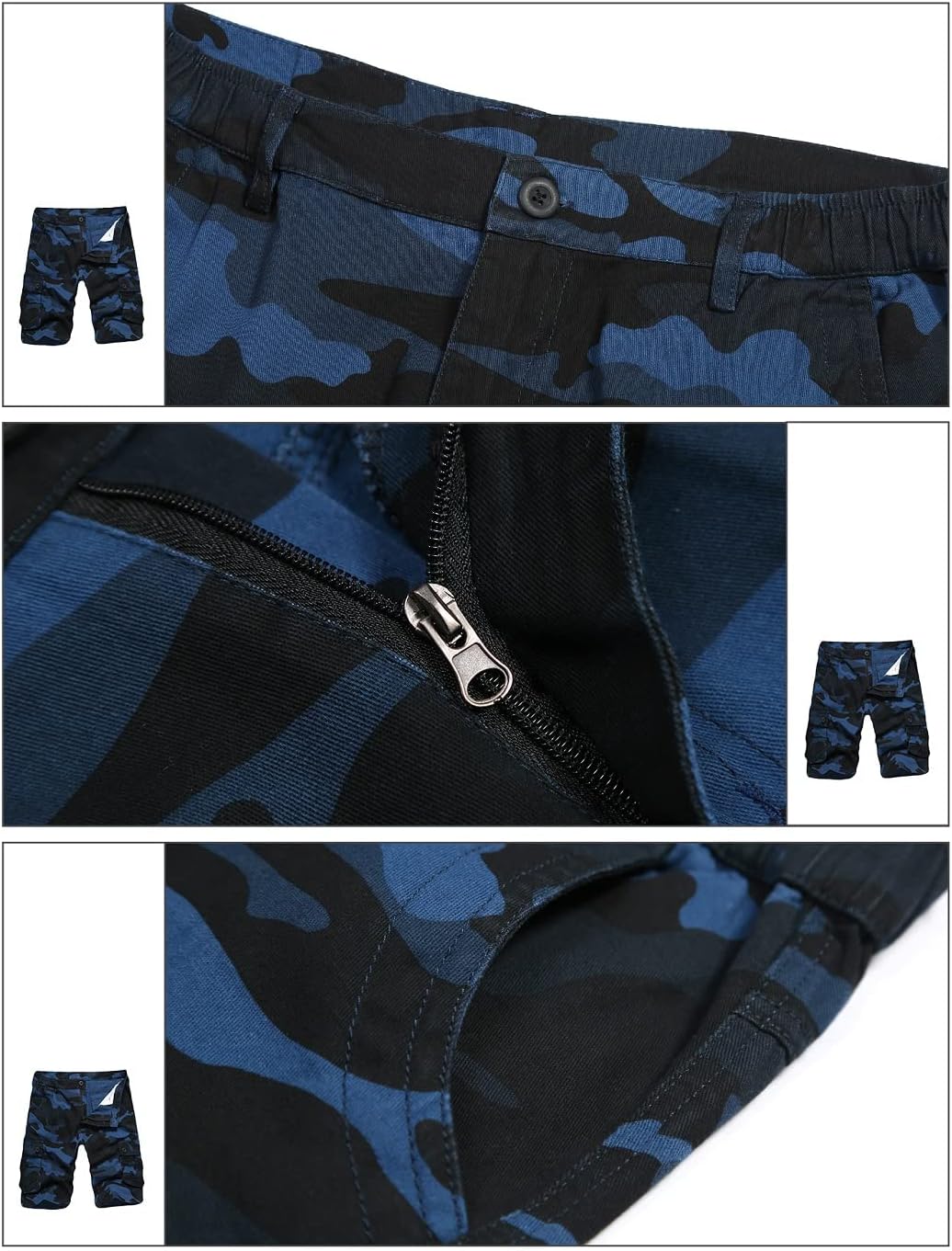 iCKER Herren Cargo Shorts Camouflage Freizeit männer Kurze Hose Lose Fit Baumwolle Bermuda Camo Shorts Sommer - Image 3