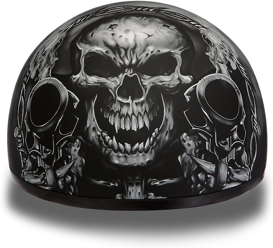 Half Skull Cap Motorcycle Helmet – DOT Approved [Graphics]…