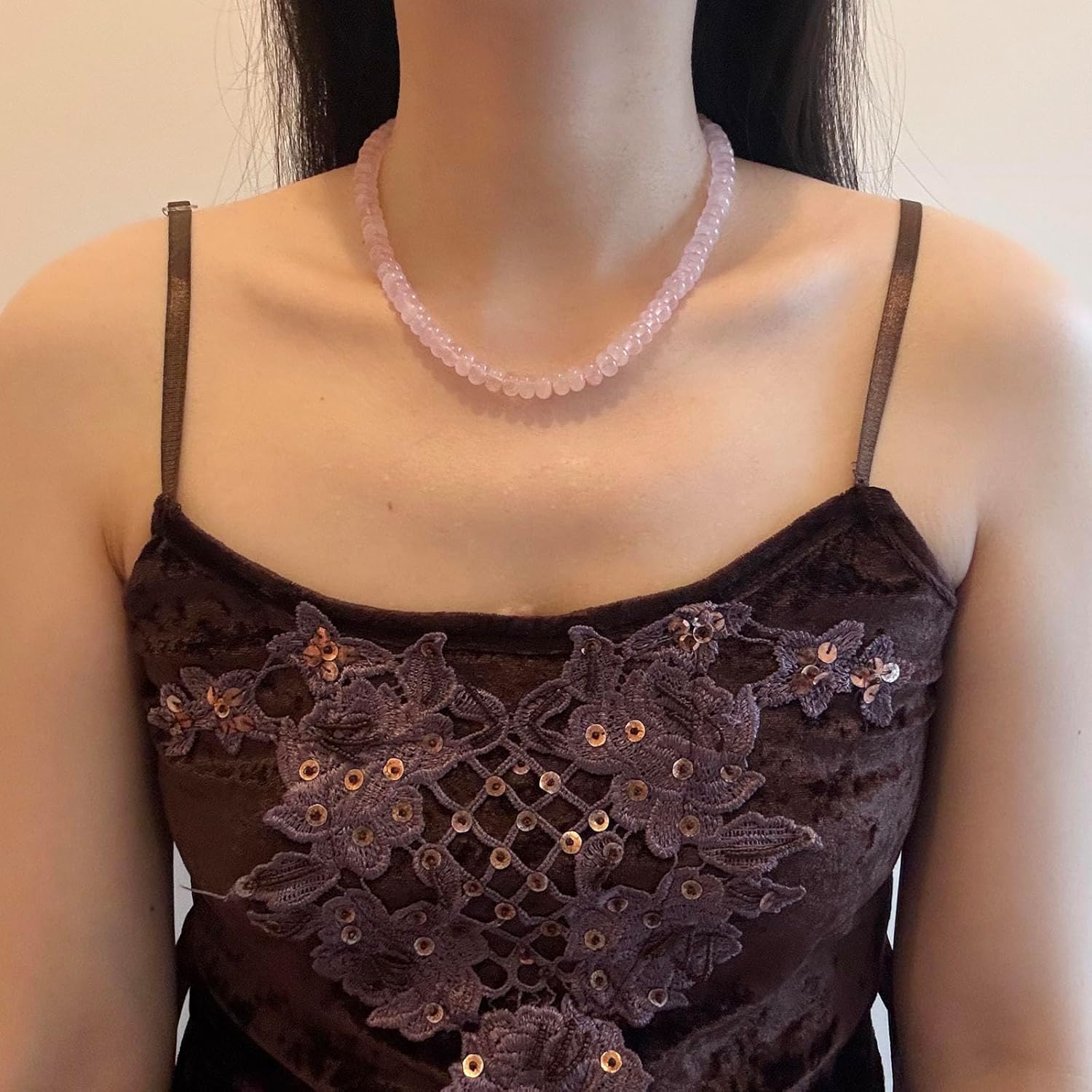 Beaded Necklaces for Women, Colorful Gemstone Bead Boho Choker, Natural Stone Handmade Fashion Summer Autumn Winter Meditation 18K Gold Plated Trendy Rainbow Handmade Jewelry Gifts - Image 6