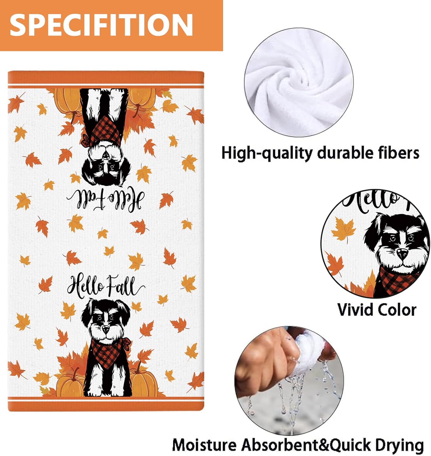 11 Pcs Schnauzer Kitchen Towels 14x21 Inch Puppy Dog Dish Towel Kitchen Dishcloth Cute Hand Towels for Bathroom Home Decor Christmas Dog Lover Men Women Gifts - Image 4