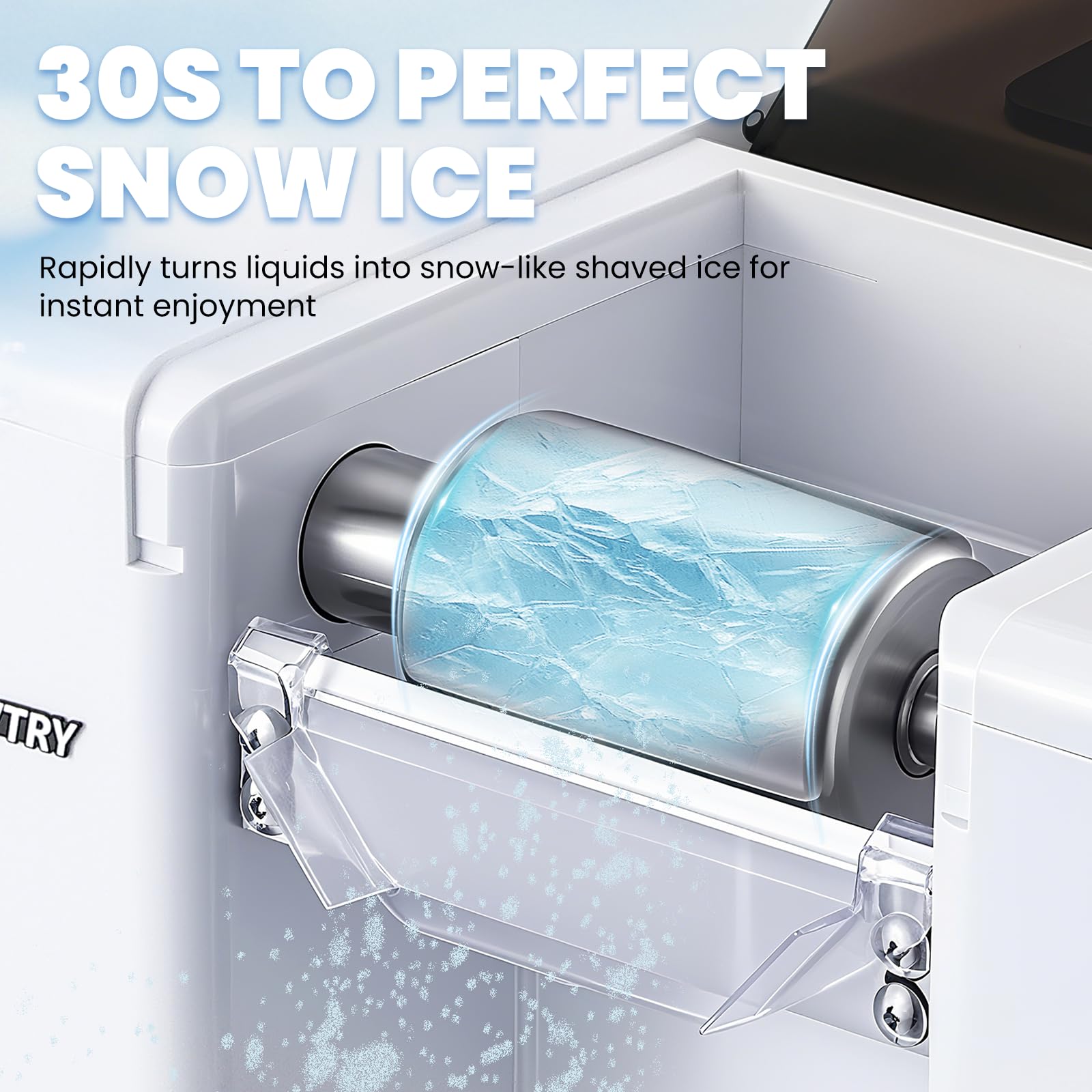 NEWTRY Snowflake Ice Maker Machine 280W Shaved Ice Machine Automatic Snow Cone Maker Air Cooling Efficient Ice Crushing for Party Bar Home 110V (White)