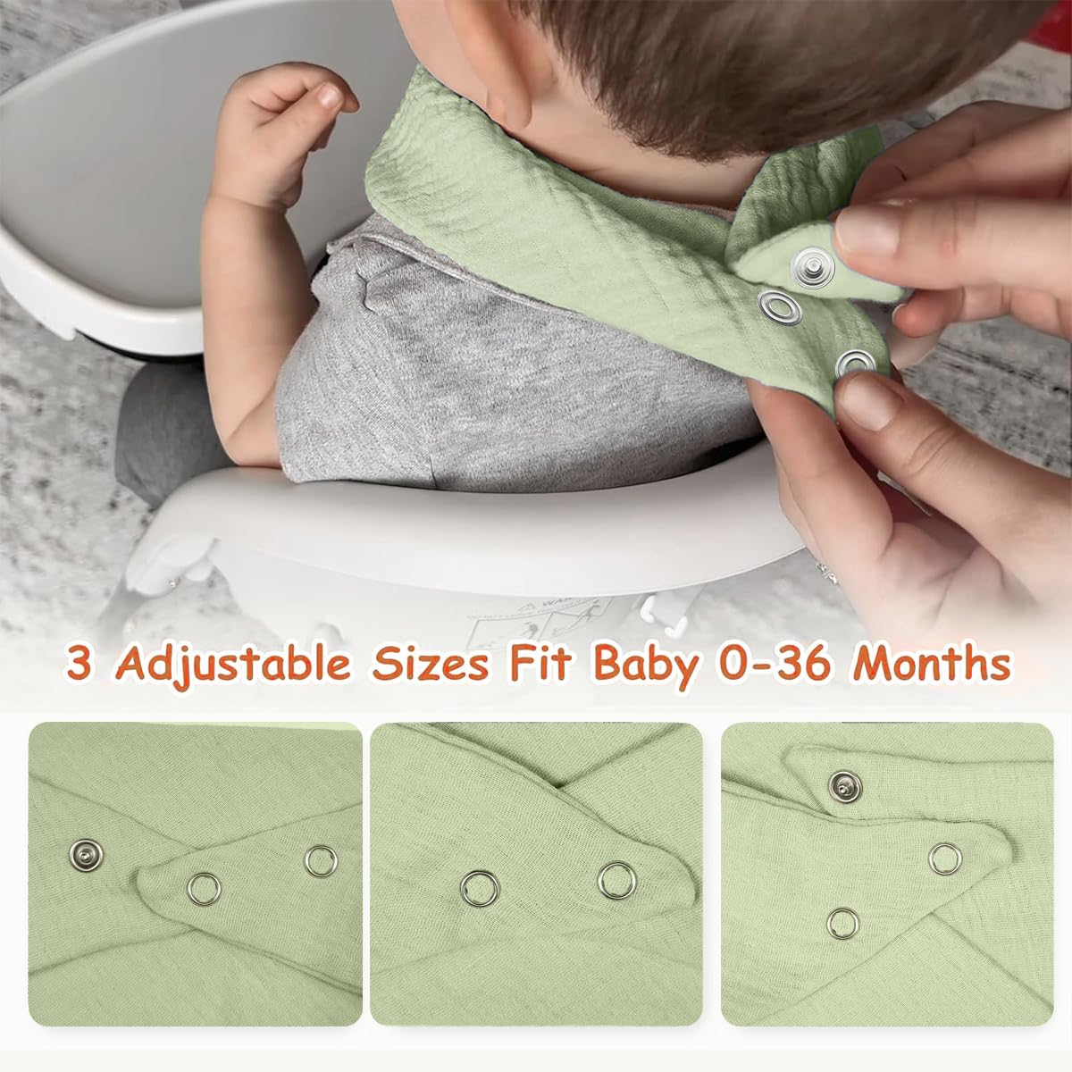 Garegce 7PCS Baby Bibs, Bandana Dribble Bibs - Image 3